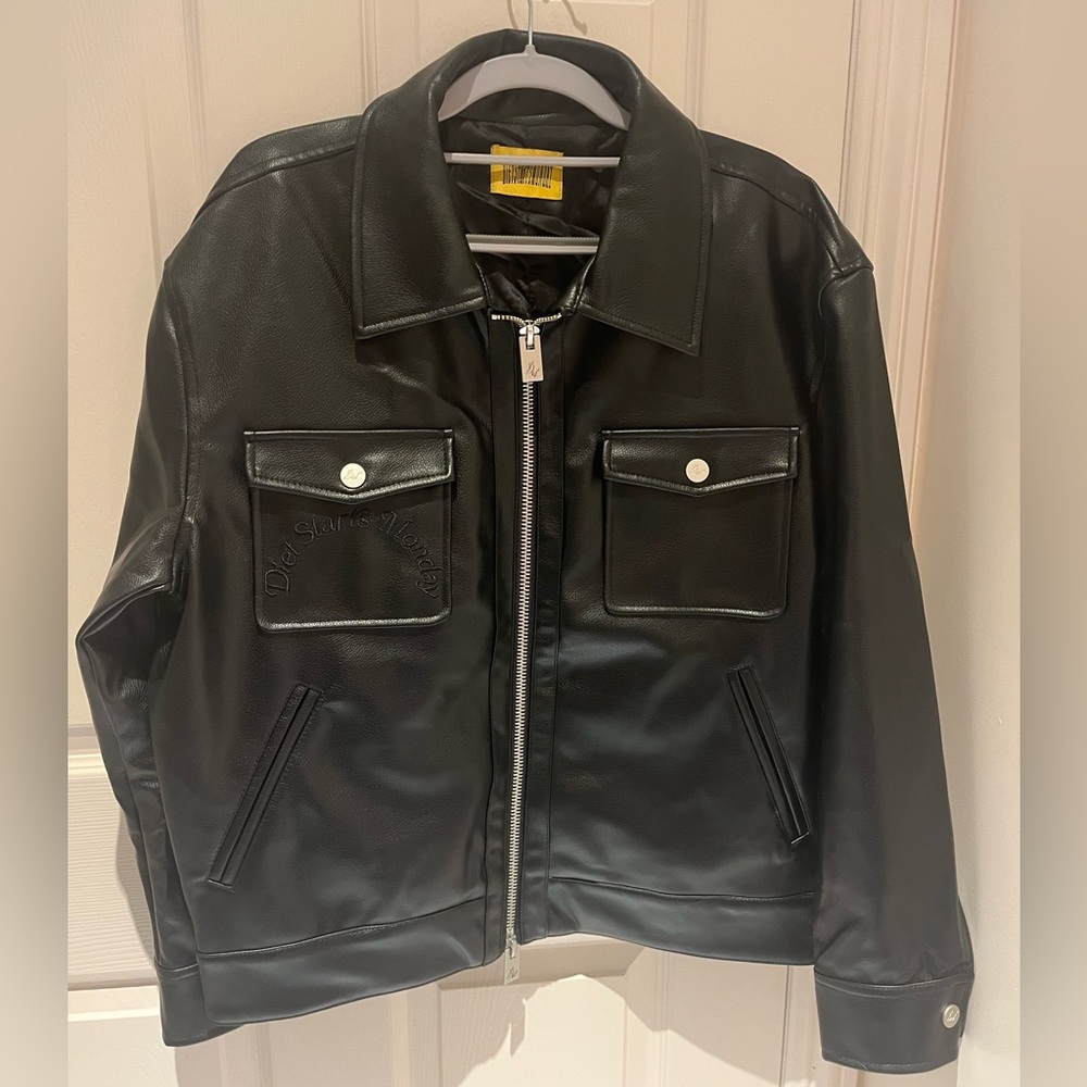 Diet Starts Monday Mens Faux Leather Jacket